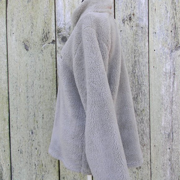NEW WITH TAGS, SIMPLY SOUTHERN COZY GRAY SHERPA 1/4 ZIP PULLOVER, SIZE XL - Picture 4 of 5